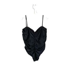 J. Crew Ruched Removable Strap Bandeau One Piece Bathing Suit Black Size 24 NEW